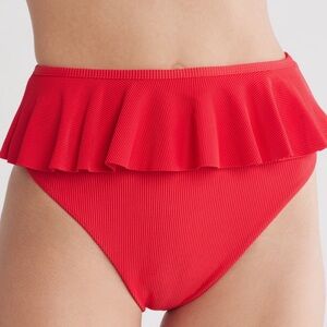 NEW Beach Riot Daisy Bikini Bottoms in Red